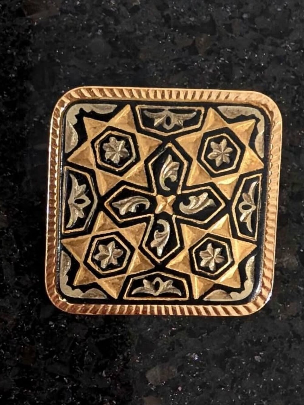 Damascene Toledo brooch pin